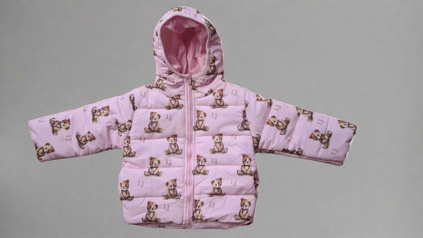 Girls pink teddy bear coat online