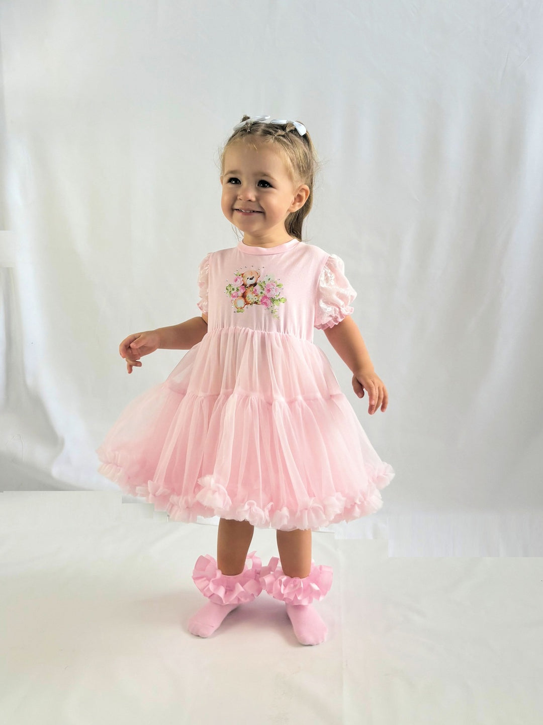 Girls Teddy Bear Tulle Dress