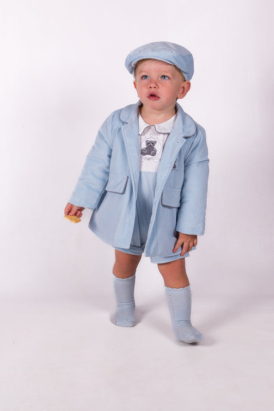 Boys Blue Coat & Hat Set