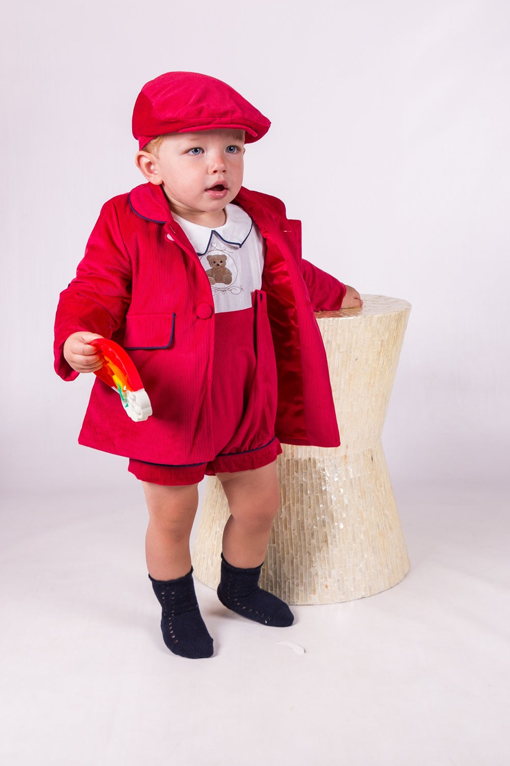 Boys Red Coat & Hat Set