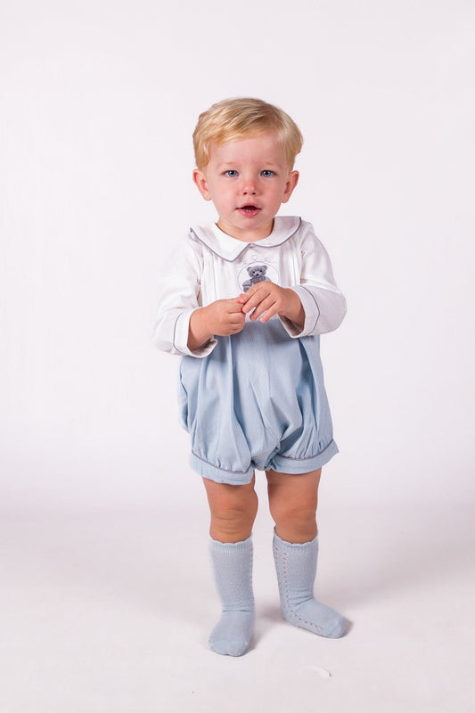 Boys Blue Teddy Romper