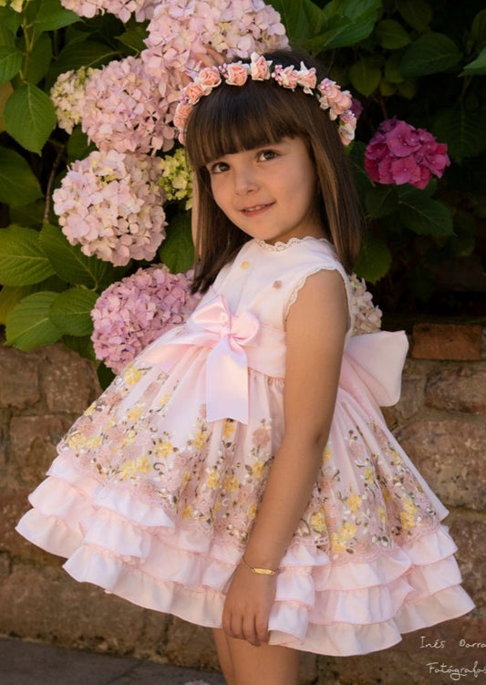 Sonata Pink Daisy Dress (Made to order)