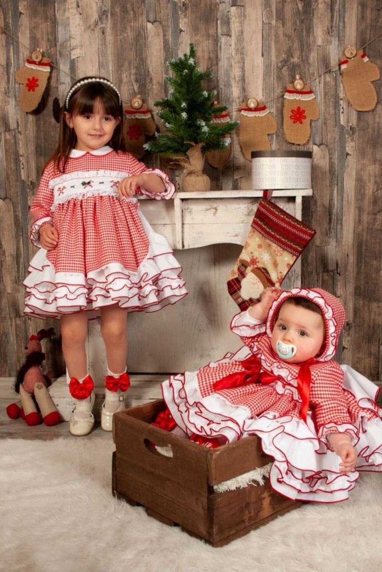 Sonata Christmas Candy Cane Smocked Dress (Made to order)