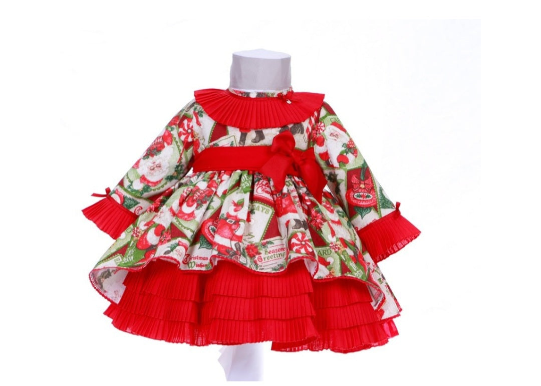 Sonata Christmas Santa Print Dress (Made to order)