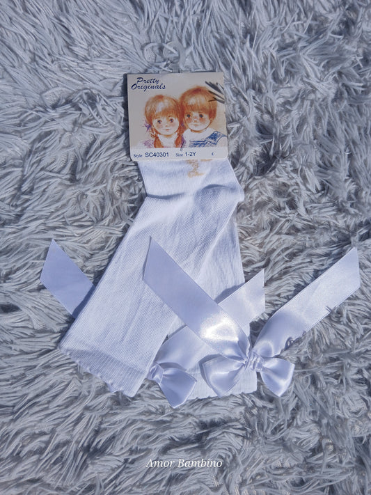 Pretty Originals White Kneehigh Socks