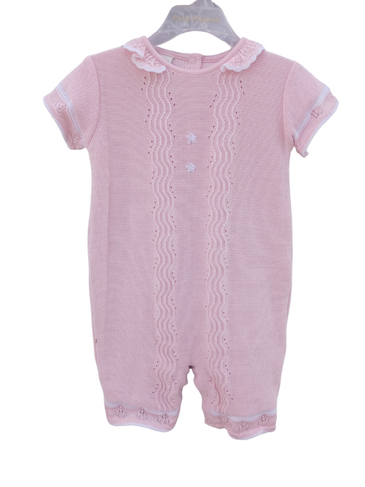 Pink Knitted Babygro