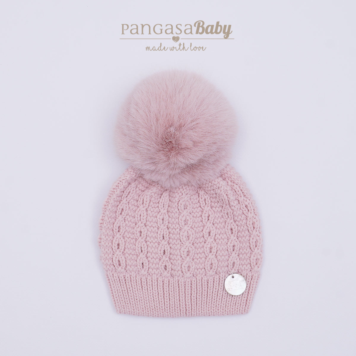 Pangasa Baby Faux Pom Cable Hat - 12 colours - Preorder