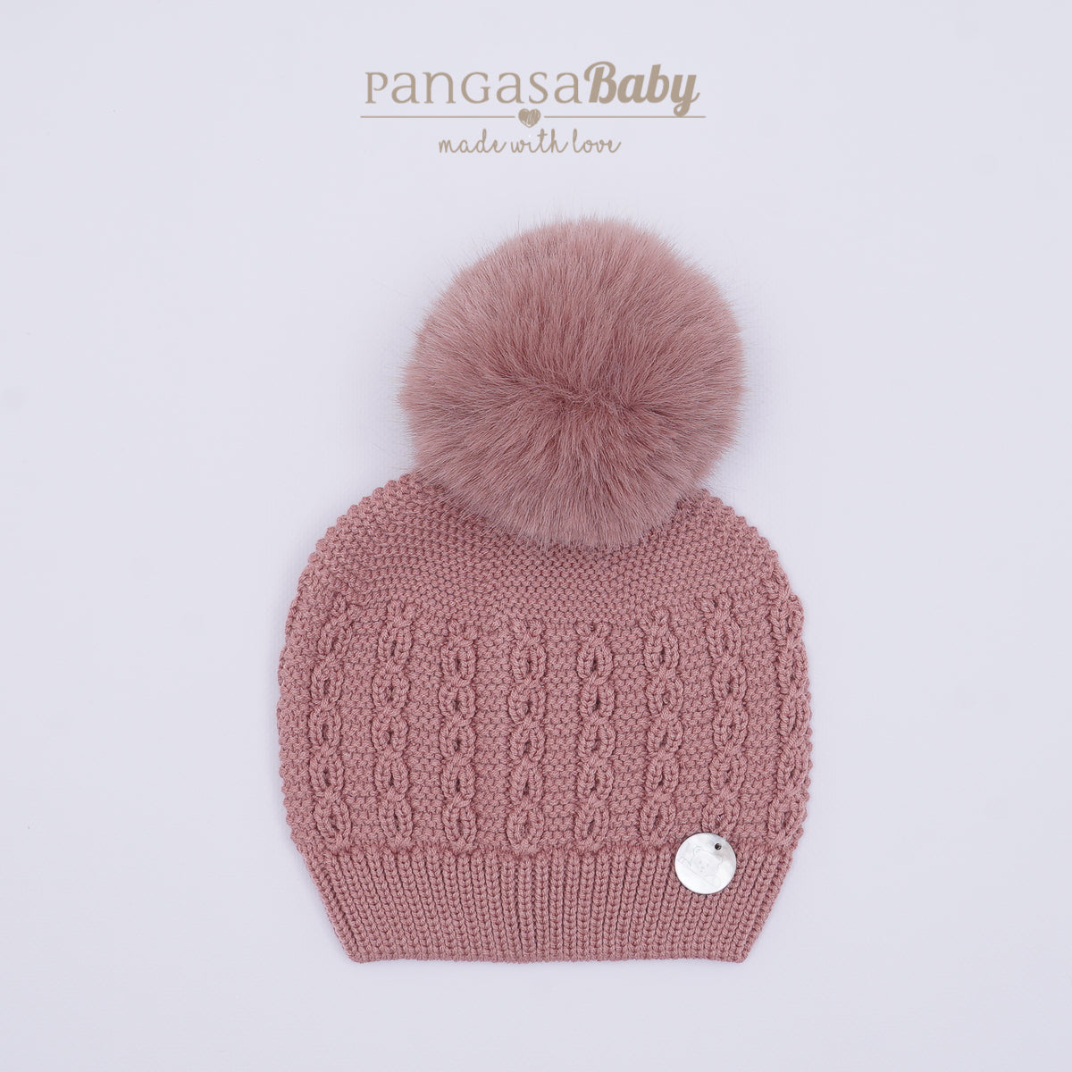 Pangasa Baby Faux Pom Cable Hat - 12 colours - Preorder