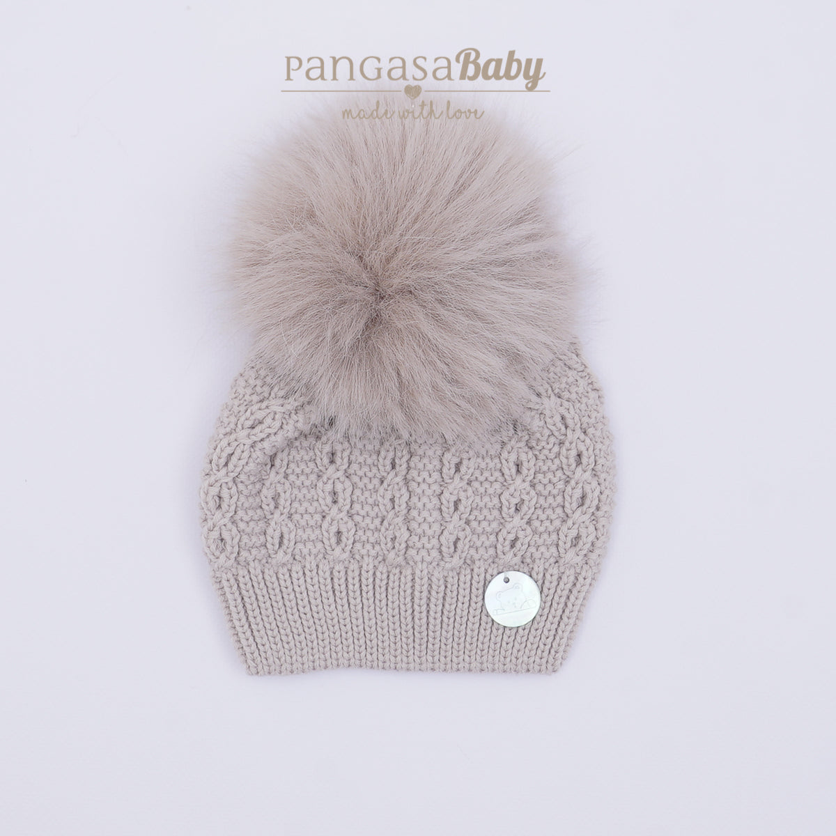 Pangasa Baby Faux Pom Cable Hat - 12 colours - Preorder