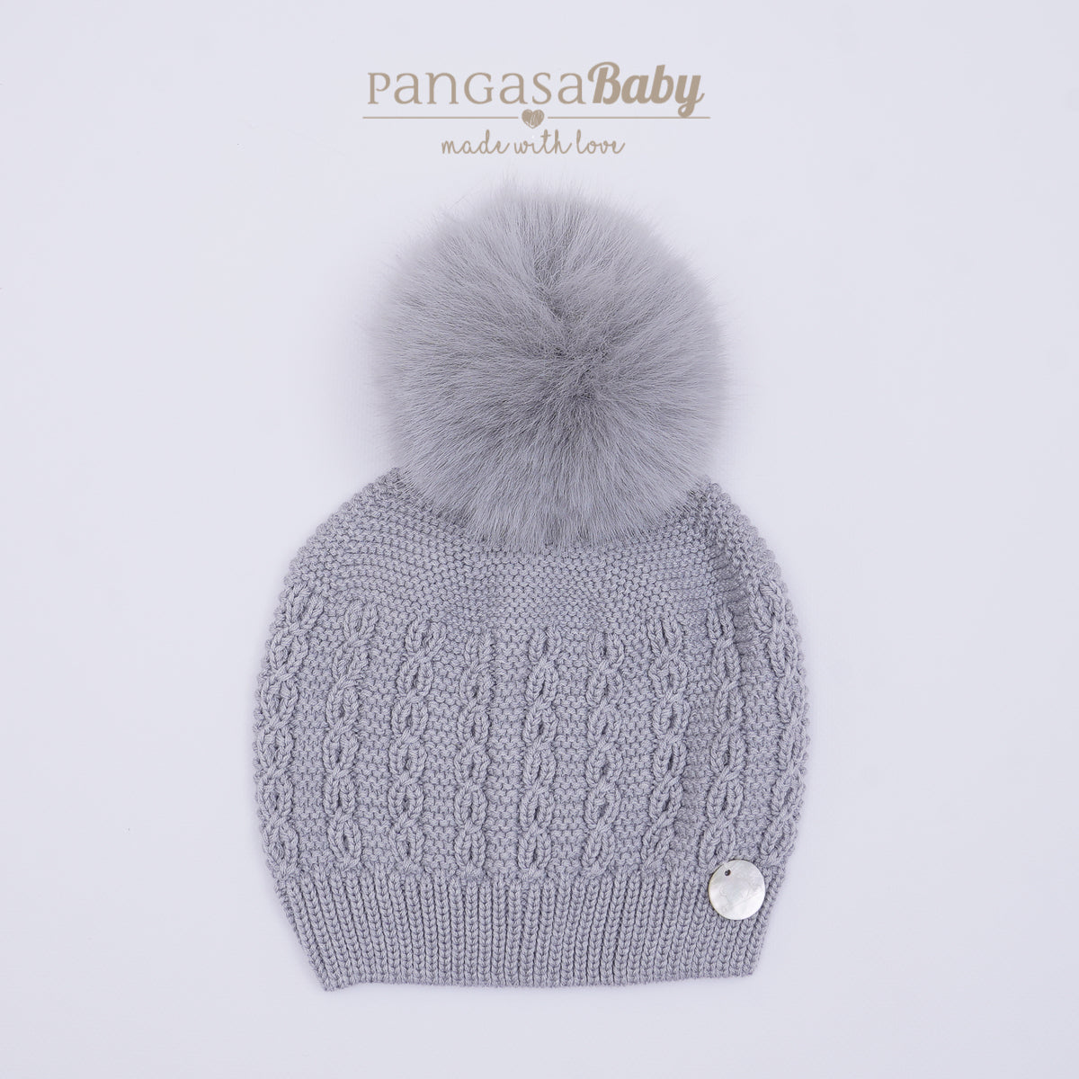 Pangasa Baby Faux Pom Cable Hat - 12 colours - Preorder