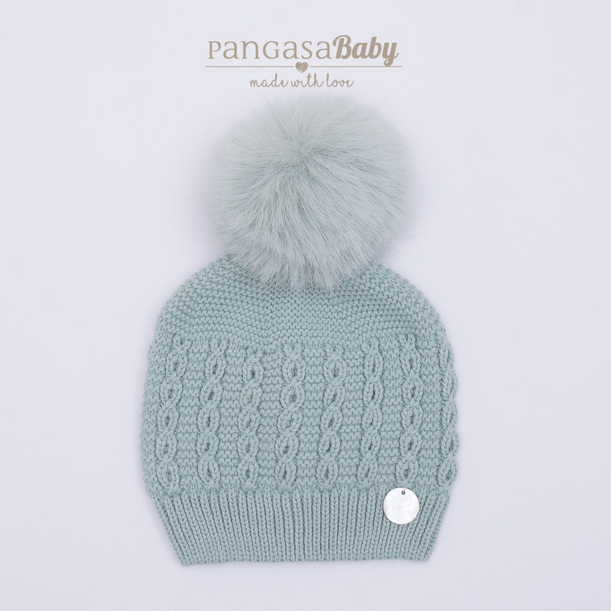 Pangasa Baby Faux Pom Cable Hat - 12 colours - Preorder