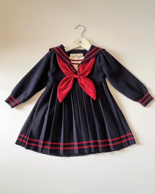 Girls Navy Necktie Dress