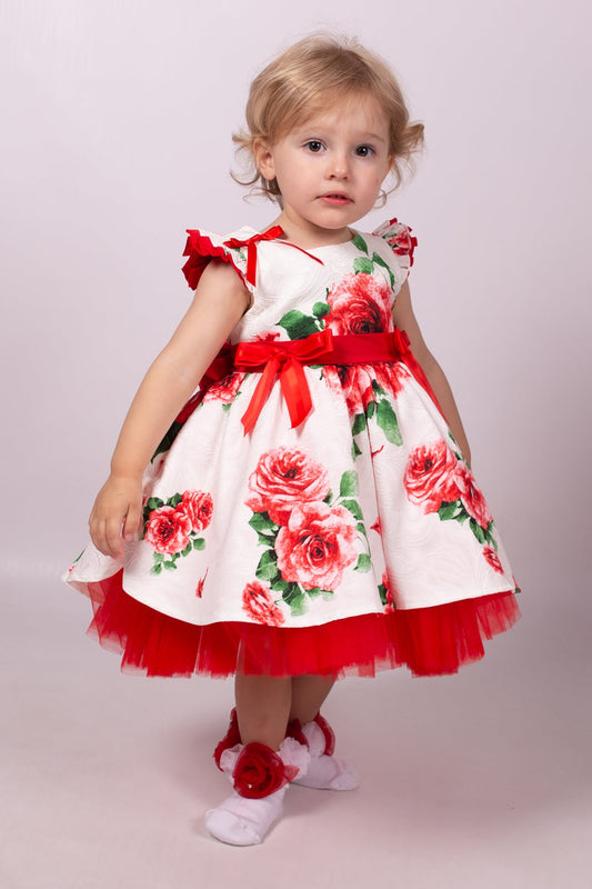 Baby Girls Rose Tulle Layered Dress