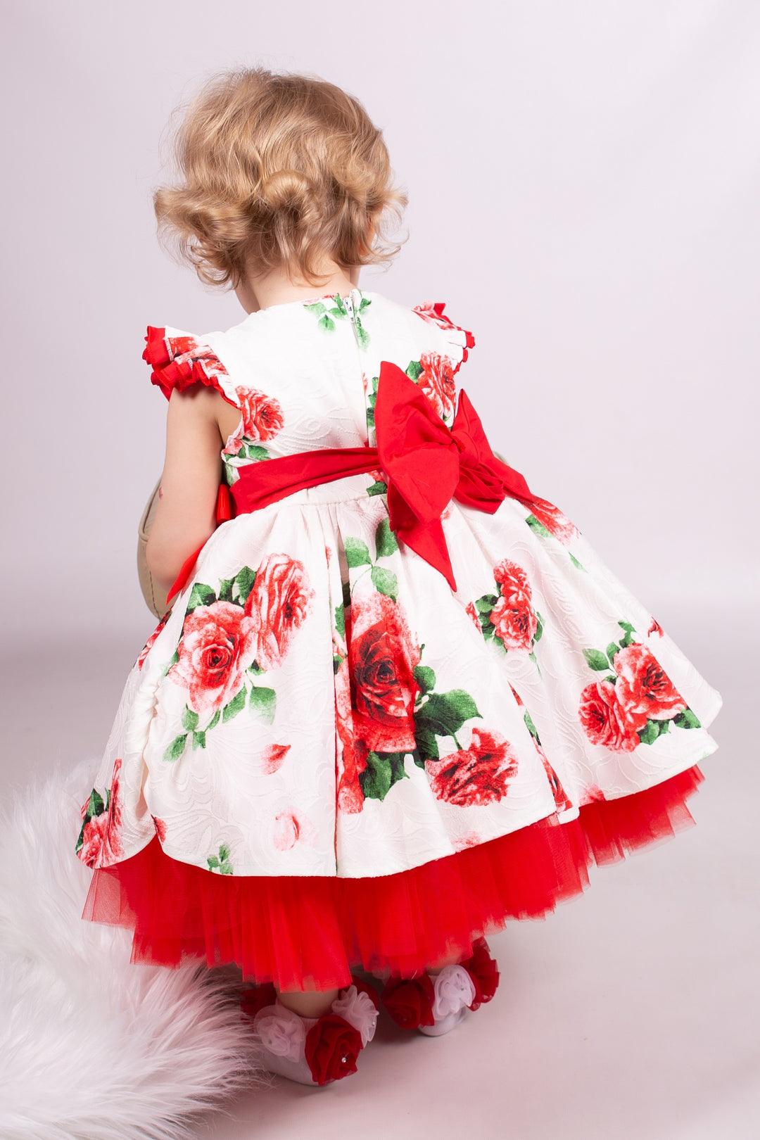 Baby Girls Rose Tulle Layered Dress