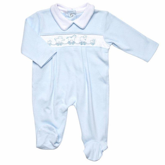 Baby Boys 'Animal' Smocked Babygrow