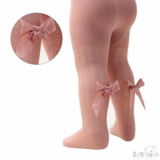 Baby Girls Rose Chevron Bow Tights