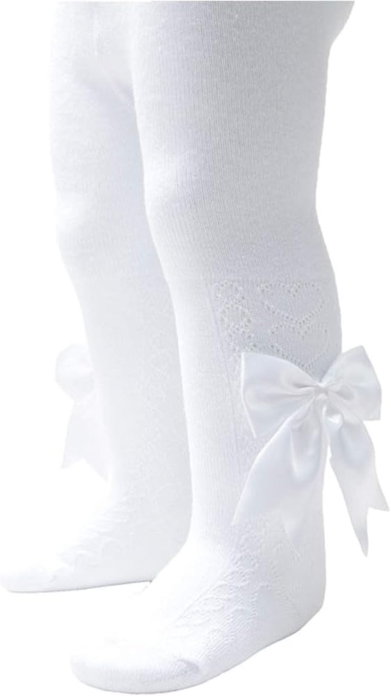 Babygirls heart bow tights