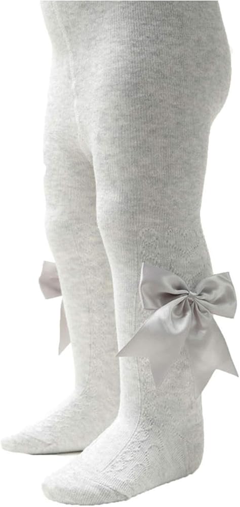 Babygirls heart bow tights