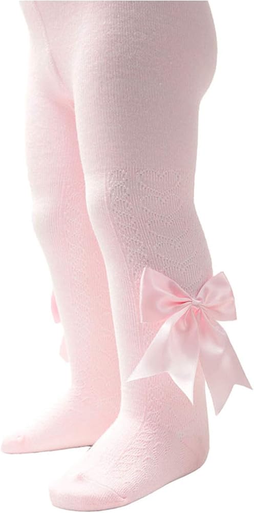 Babygirls heart bow tights