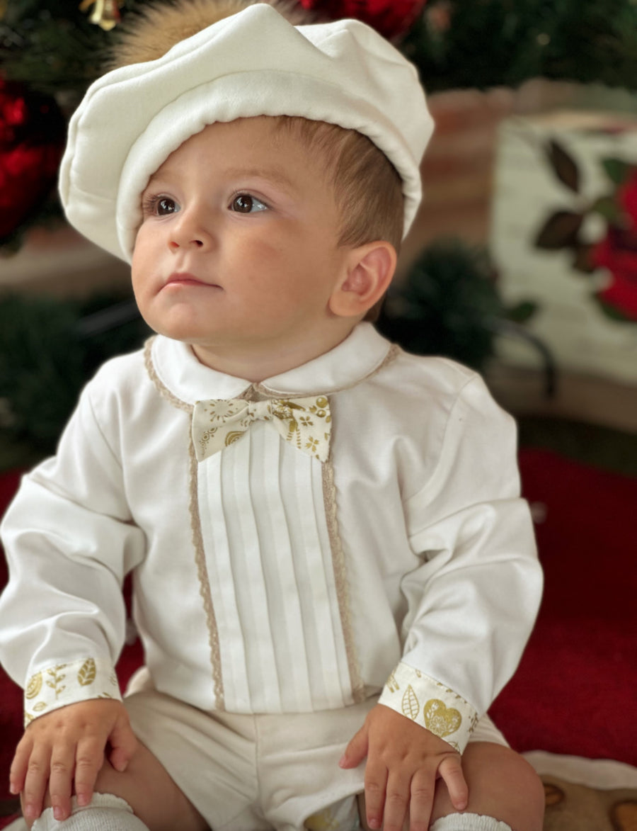 Boys Golden Christmas Short Set - 6years