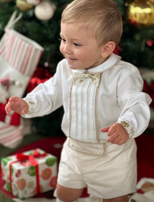 Boys Golden Christmas Short Set - 6years