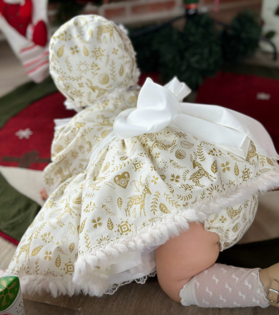 Golden Christmas Babygirls Dress (Made to order)