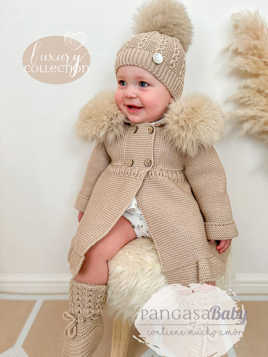 Pangasa Baby Arena Sand Faux Fur Jacket - Preorder