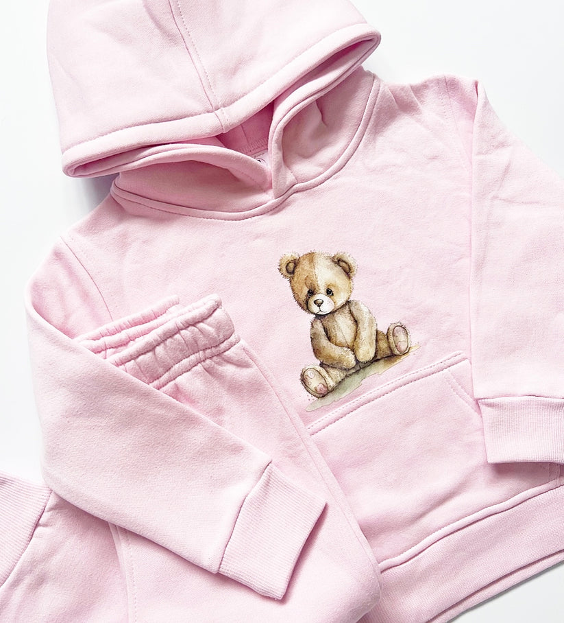 Girls Pink Teddy Bear Tracksuit