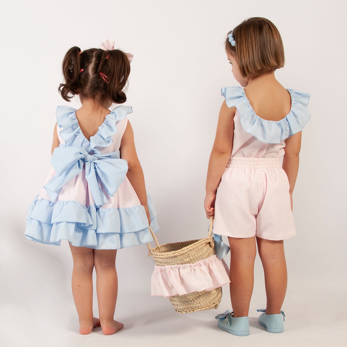 Pink and Blue Flight Puffball Dress (Made to order)