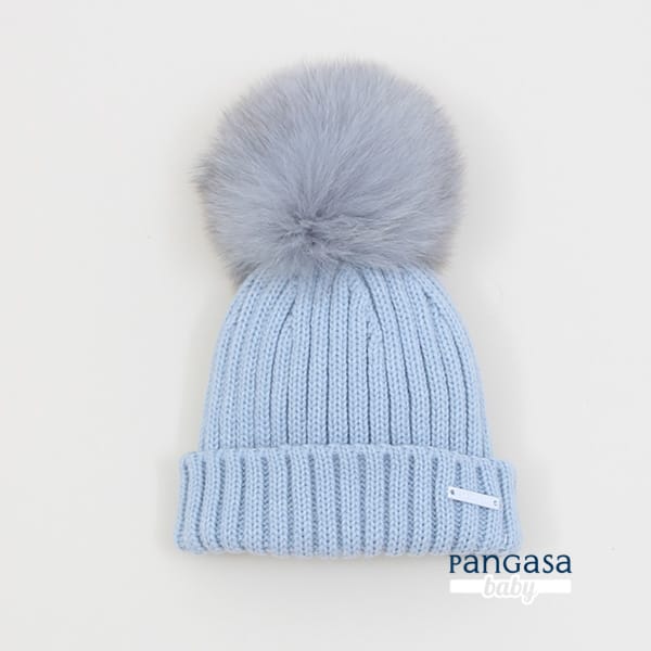 Pangasa Baby Fur Pom Ribbed Hat - 12 Colours - Preorder