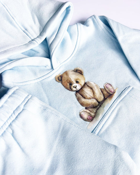 Boys Baby Blue Teddy Bear Tracksuit