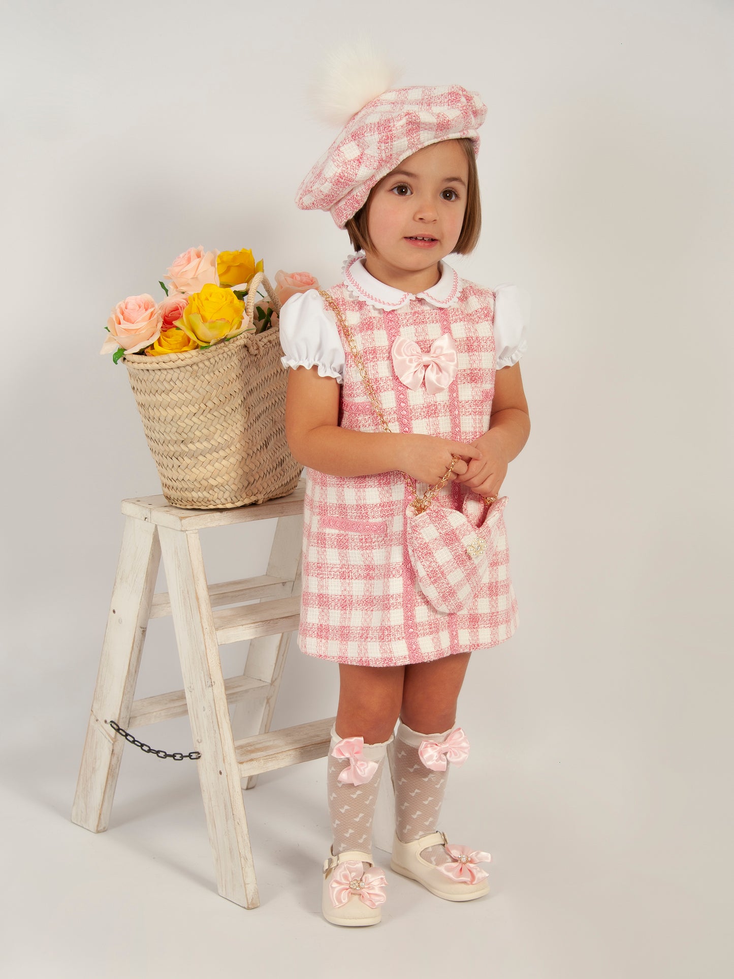 Sonata Girls Pink Gingham A-line Dress - (Made to order)