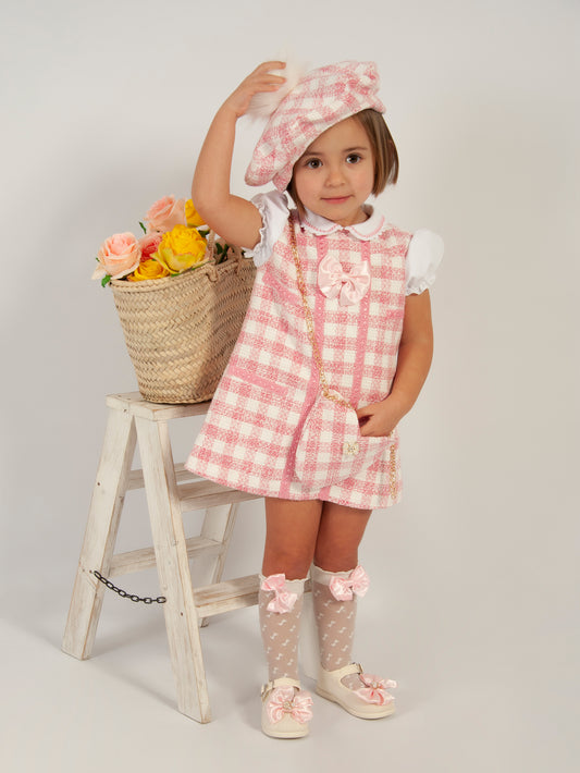 Sonata Girls Pink Gingham A-line Dress - (Made to order)