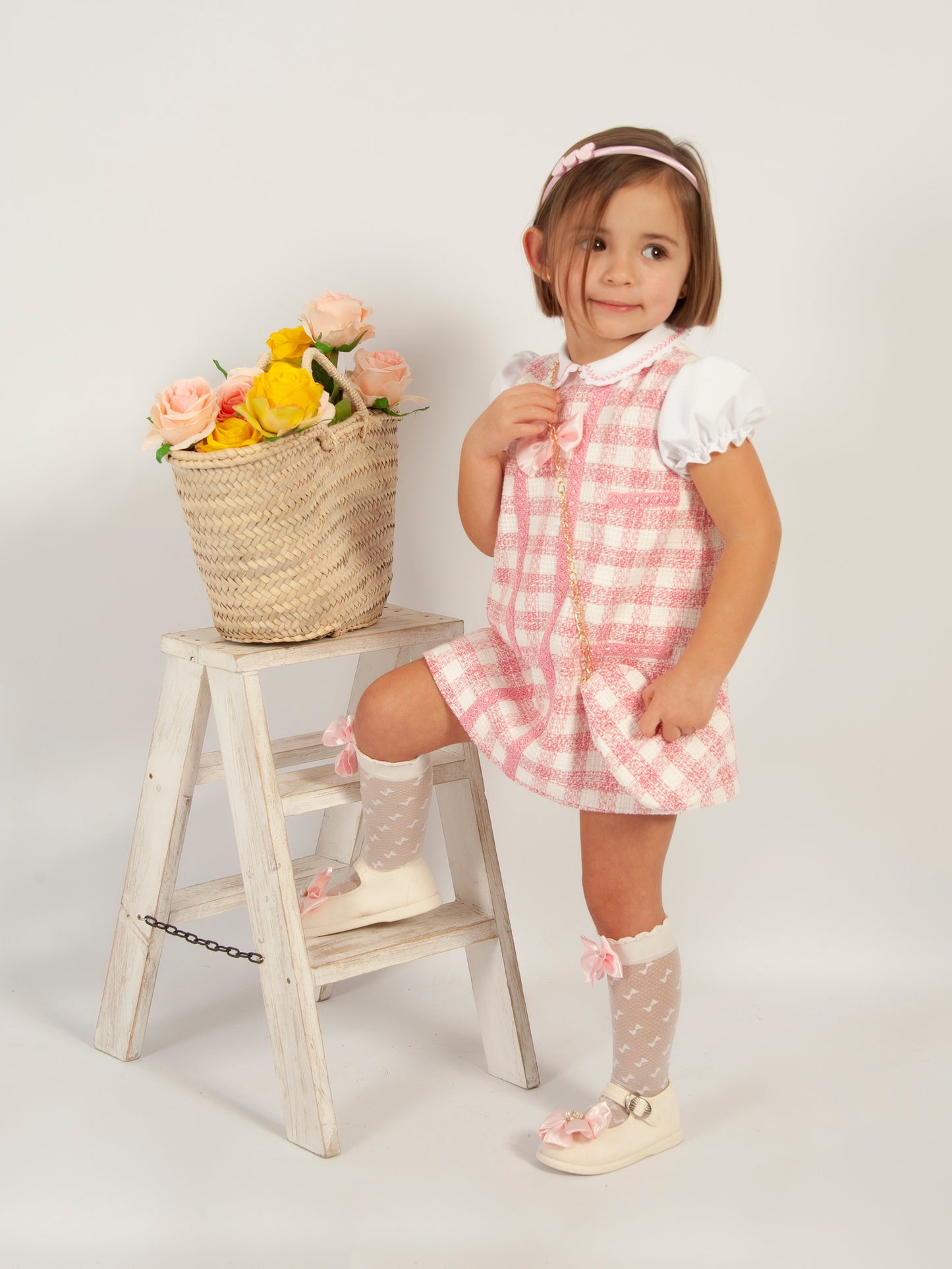 Sonata Girls Pink Gingham A-line Dress - (Made to order)