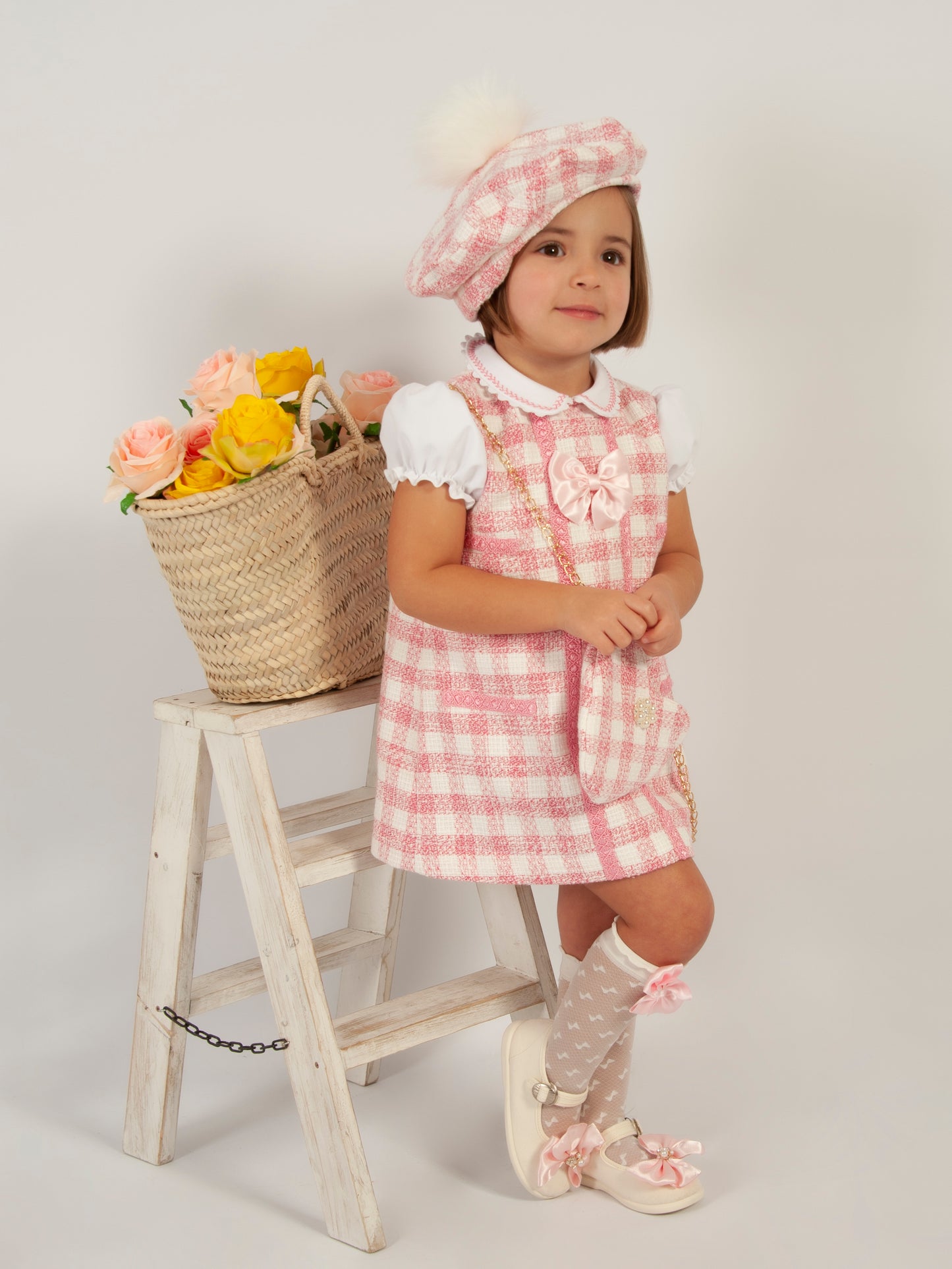 Sonata Girls Pink Gingham A-line Dress - (Made to order)