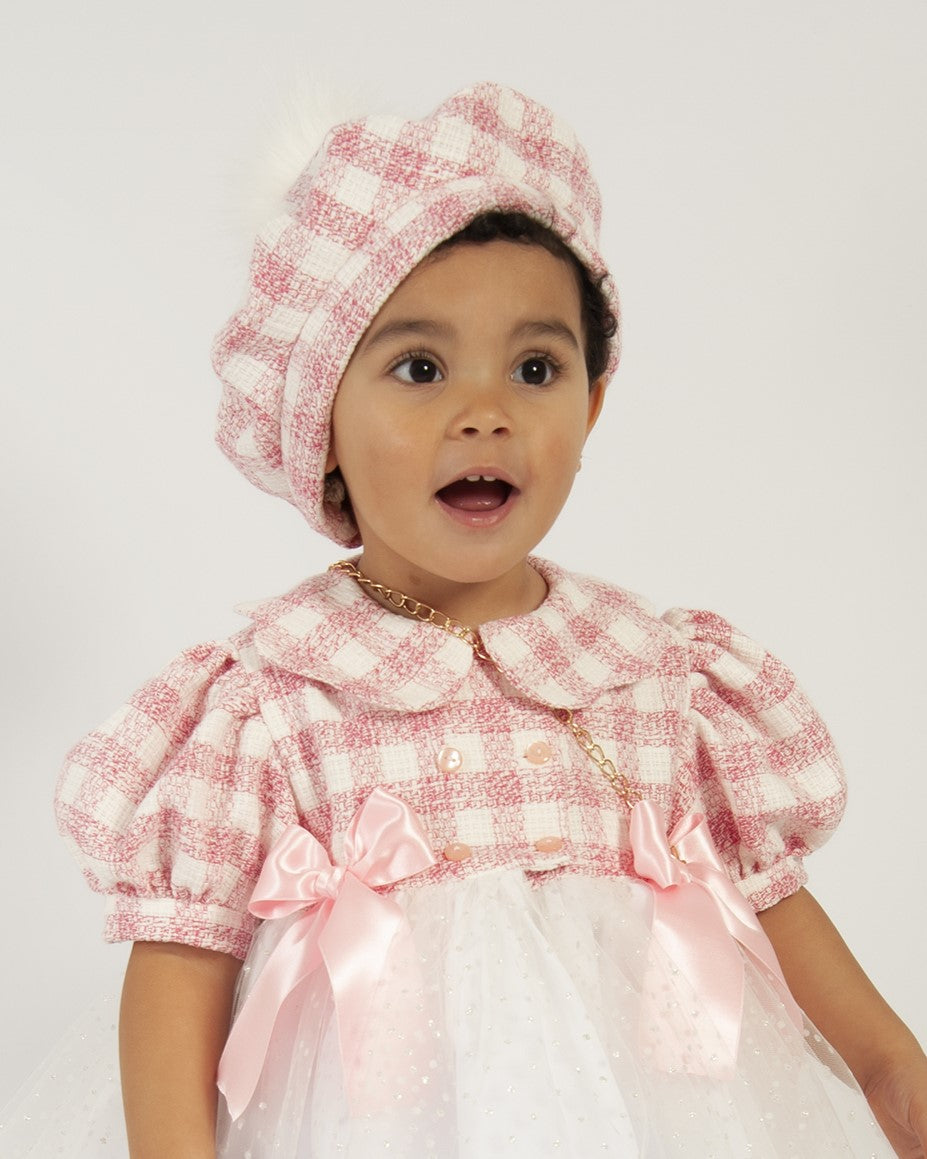 Sonata Girls Pink Gingham Puffball Dress - (Made to order)