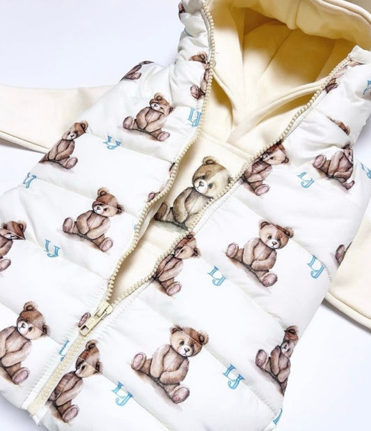 Teddy Bear Cream Gilet Coat