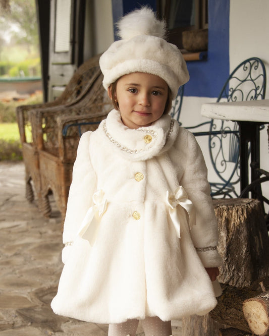 Cream Handmade Soft Fur Sonata AW24 Coat (Made to order)