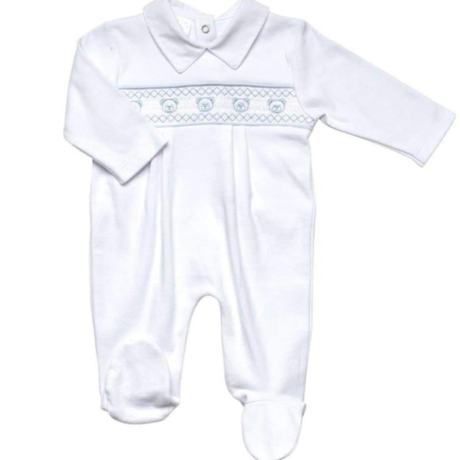 Baby Boys White Teddy Babygrow