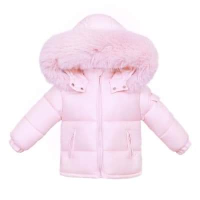 Pink Faux Fur Hooded Coat