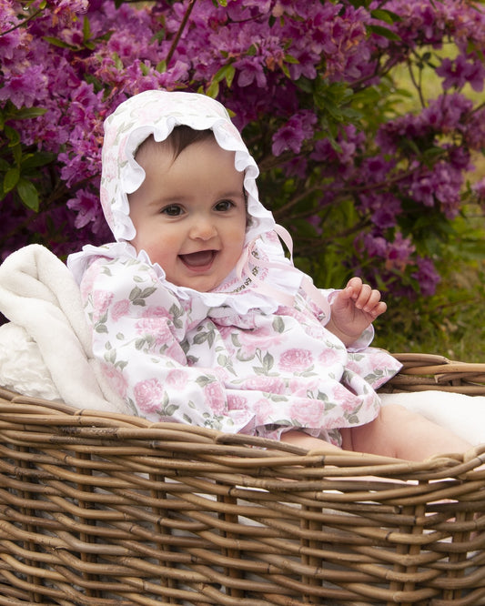 'Roses' Smocked Collar Romper (Made to order)