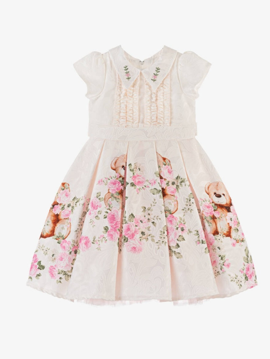 Teddy Bear Print Girls Dress