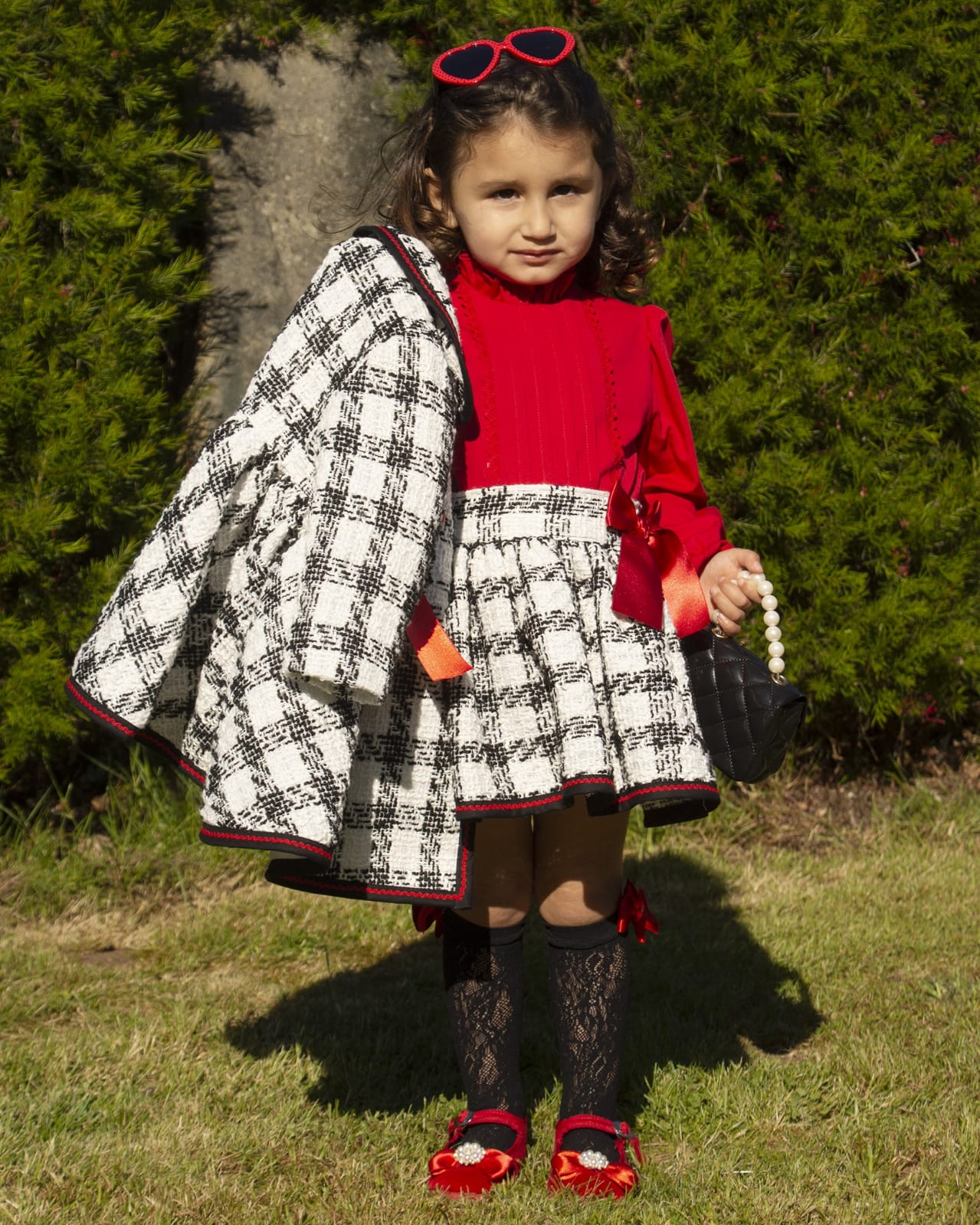 Girls Tweed Check Sonata Coat AW24 (Made to order)