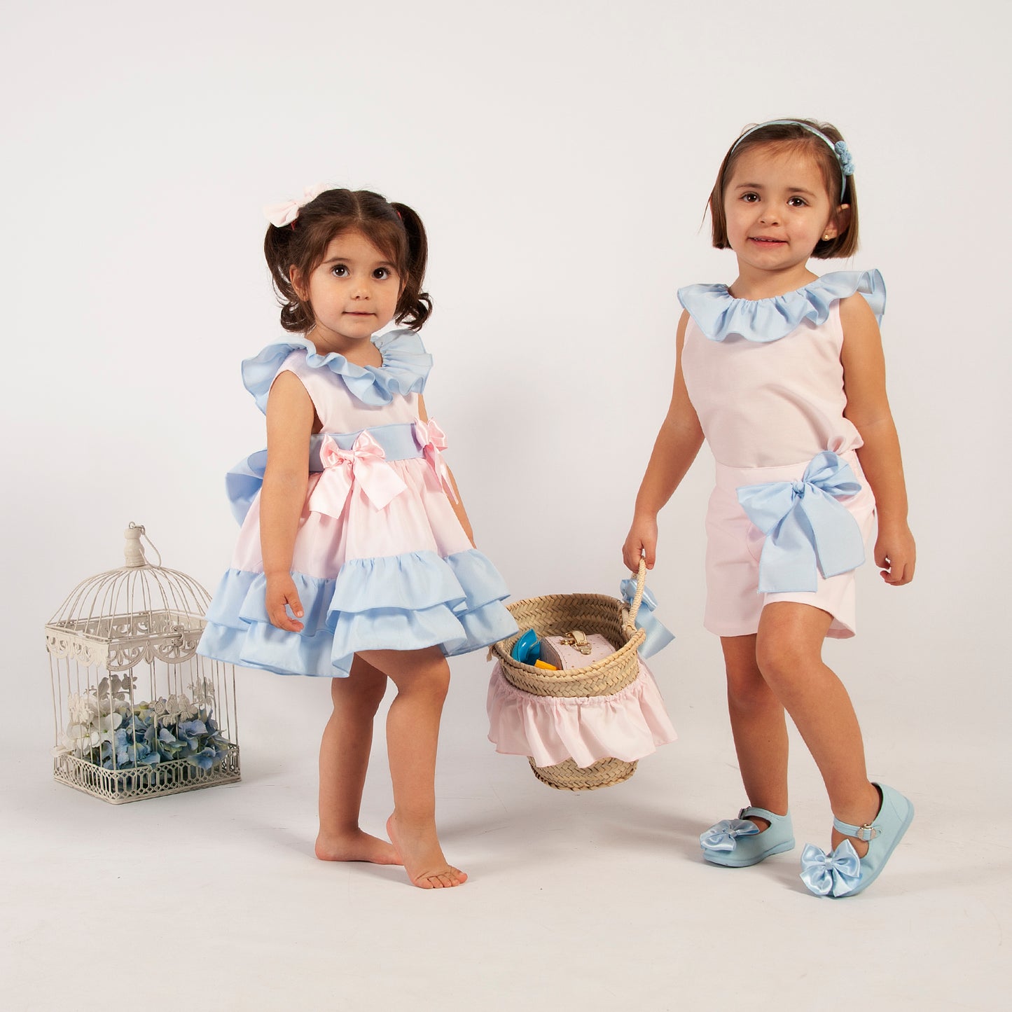 Pink and Blue Flight Puffball Dress (Made to order)