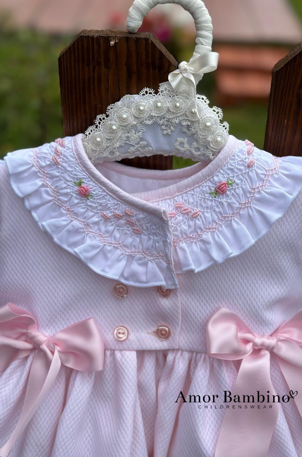 Girls Handsmocked Collar Dress (Made to order)