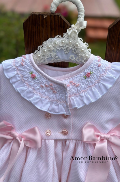 Girls Handsmocked Collar Dress (Made to order)