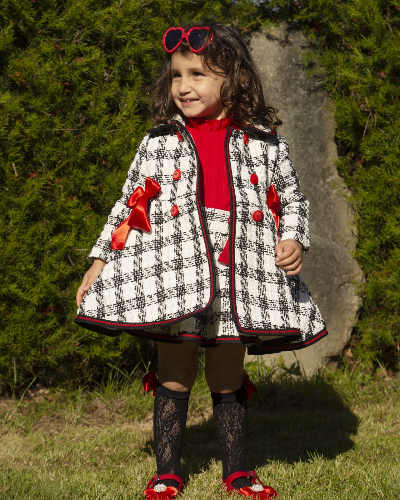 Girls Tweed Check Sonata Coat AW24 (Made to order)