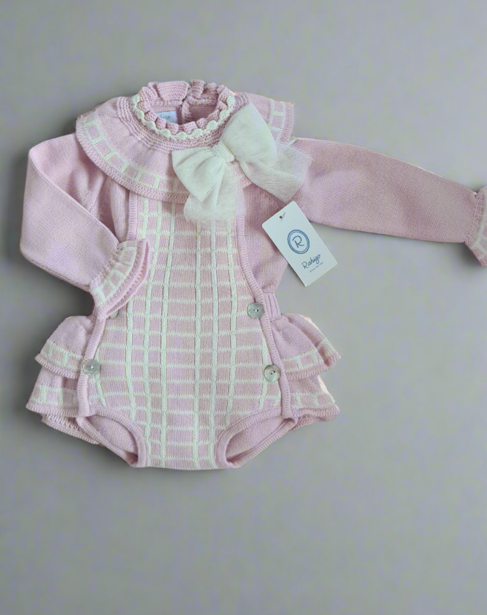 Rahigo Baby Girls Pink Knitted Romper & Jumper Set AW24