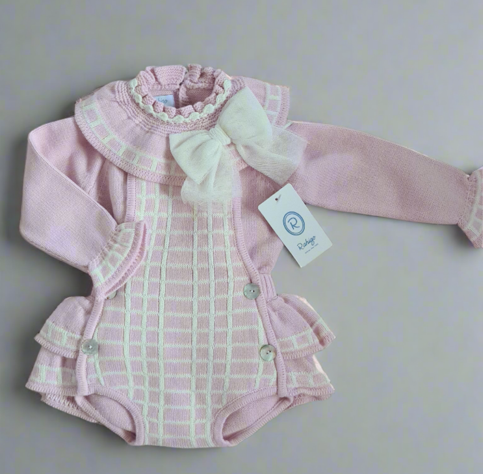 Rahigo Baby Girls Pink Knitted Romper & Jumper Set AW24