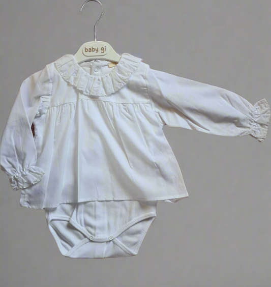 Baby Gi White Button Up Romper Blouse